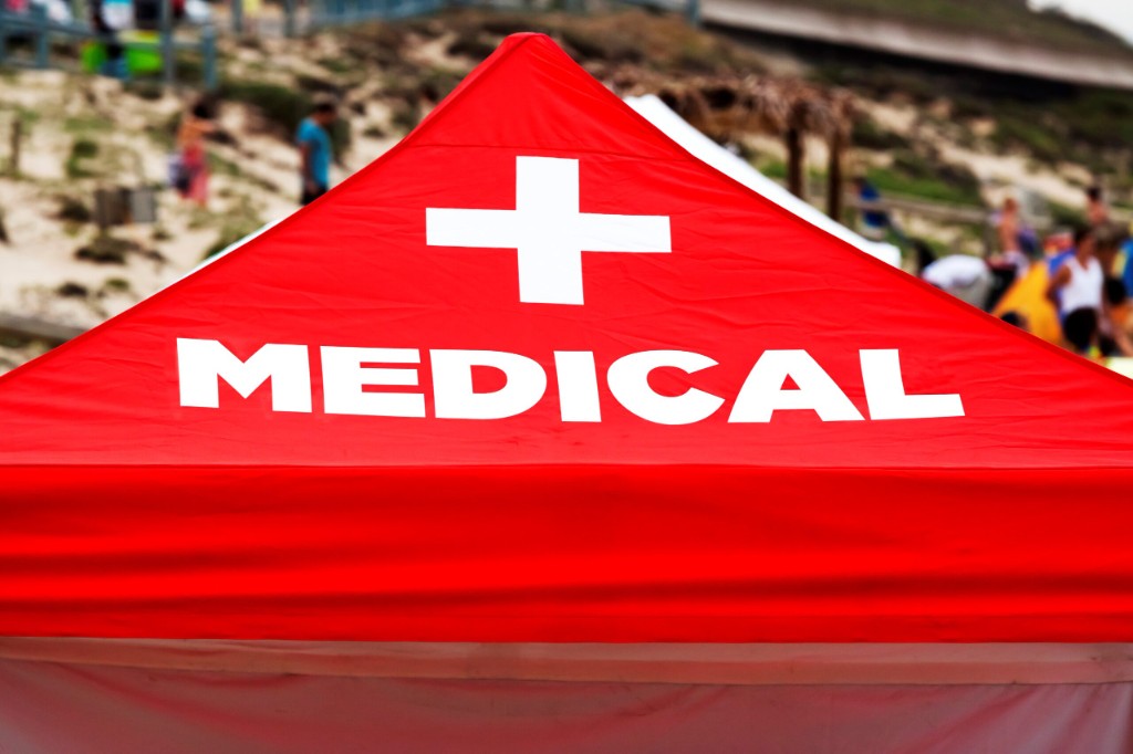 Medical tent at an endurance sporting event